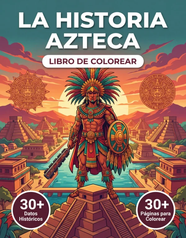 Portada del libro de colorear Los Aztecas