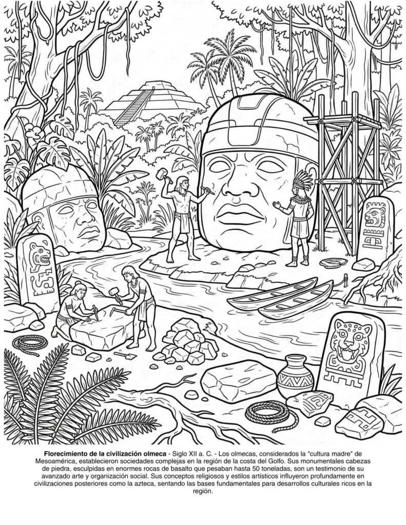 Los Aztecas: el Libro de Colorear coloring page preview