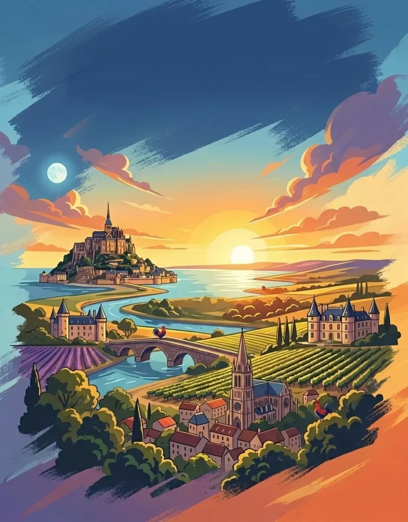 Paisajes de Francia: el Libro de Colorear