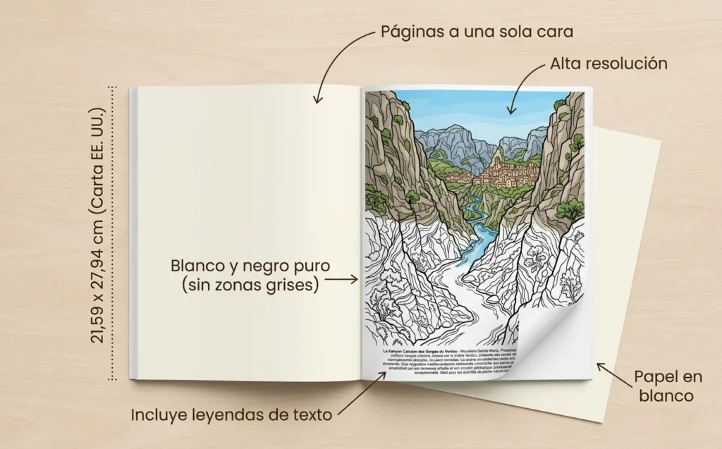 Paisajes de Francia: el Libro de Colorear, Libro de bolsillo impreso