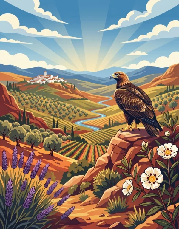 Quatrieme de couverture du livre de coloriage Paysages d'Espagne