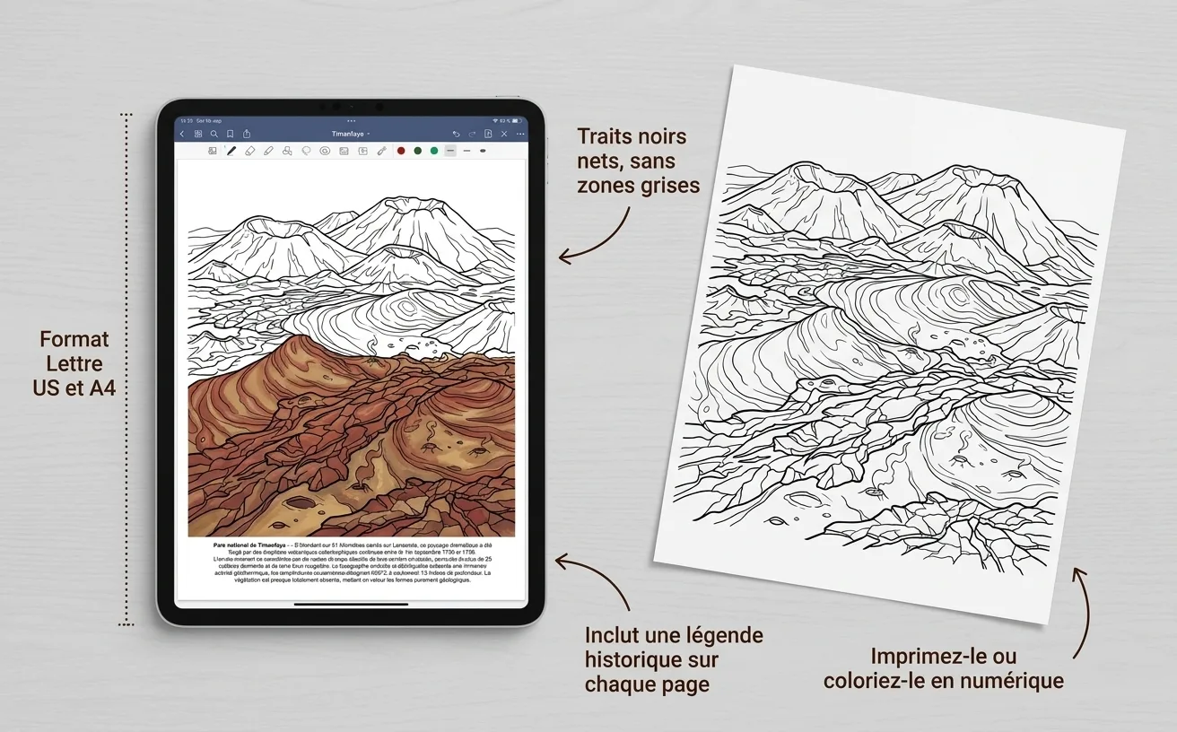 Paysages d'Espagne : le Livre de Coloriage — PDF numérique