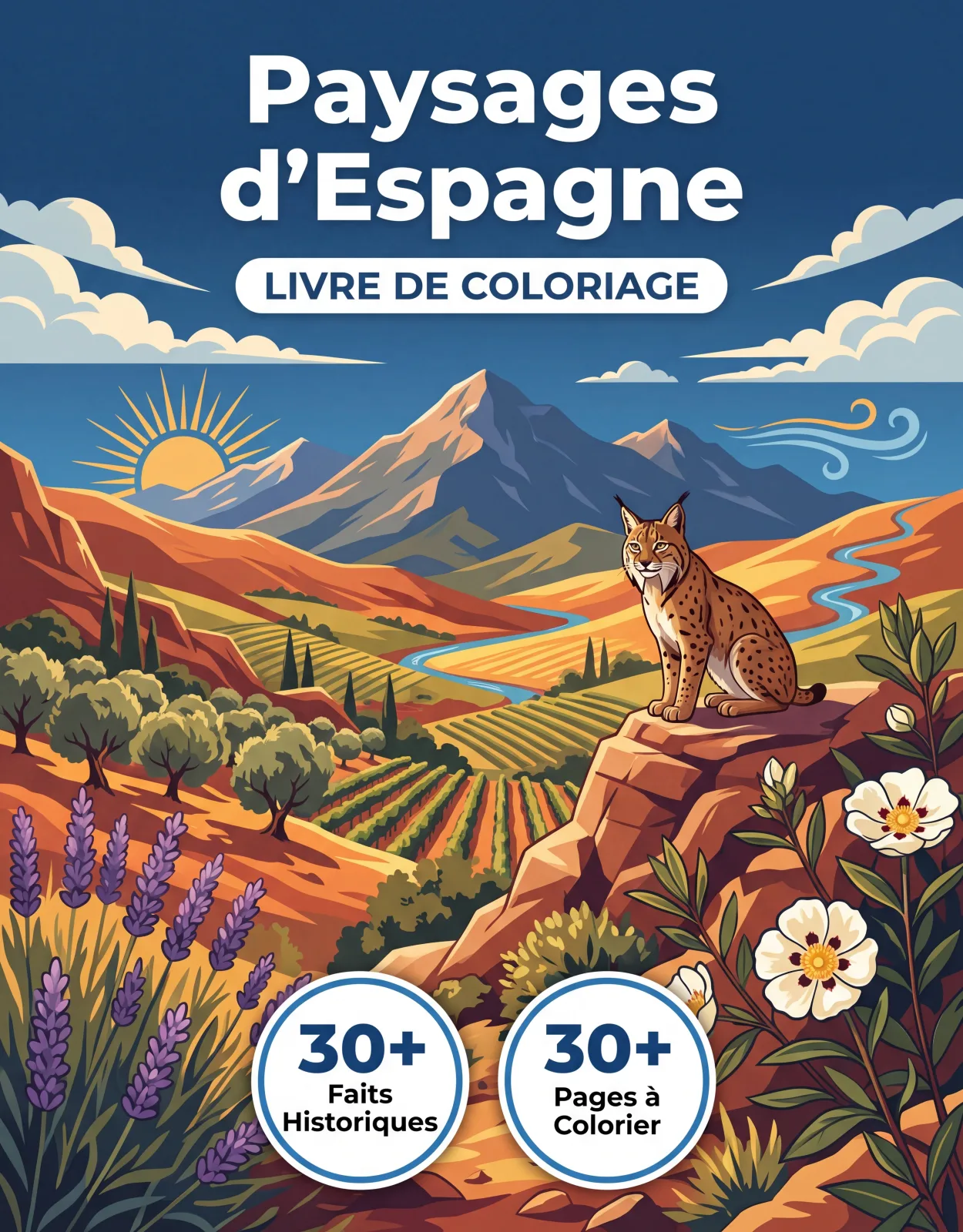 Paysages d'Espagne : le Livre de Coloriage