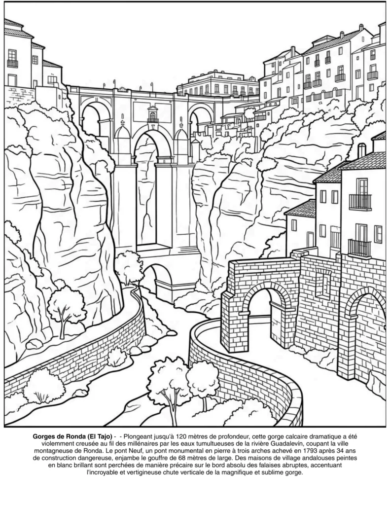 Paysages d'Espagne : le Livre de Coloriage coloring page preview