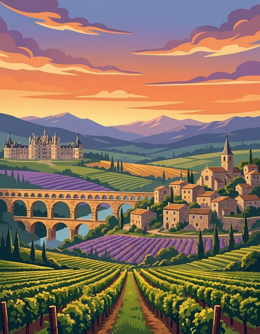 Paysages de France : le Livre de Coloriage