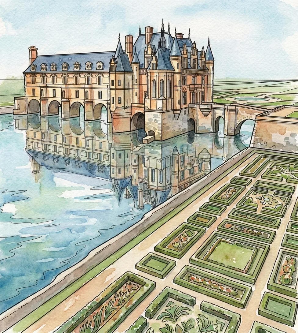 Peinture à l'aquarelle — Paysages de France : le Livre de Coloriage