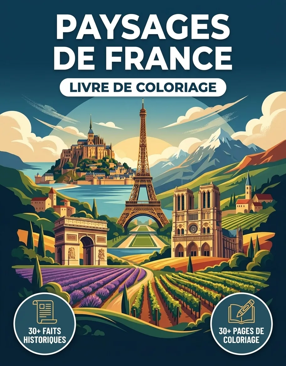 Paysages de France : le Livre de Coloriage