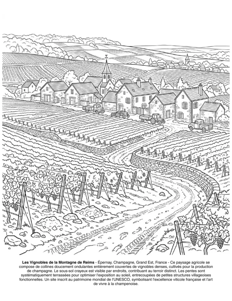Paysages de France : le Livre de Coloriage coloring page preview