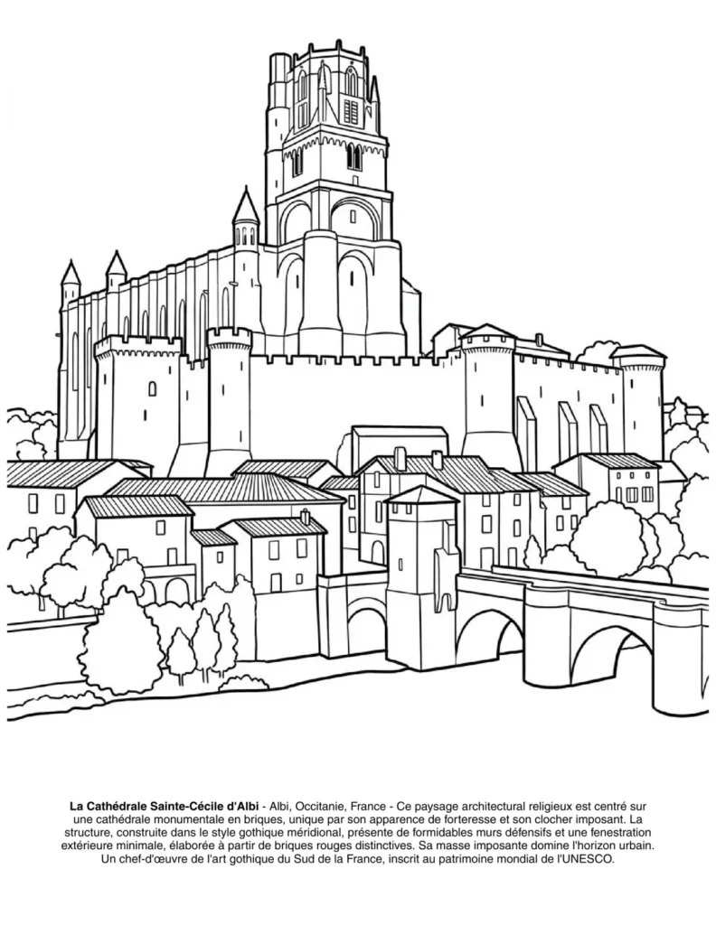 Paysages de France : le Livre de Coloriage coloring page preview