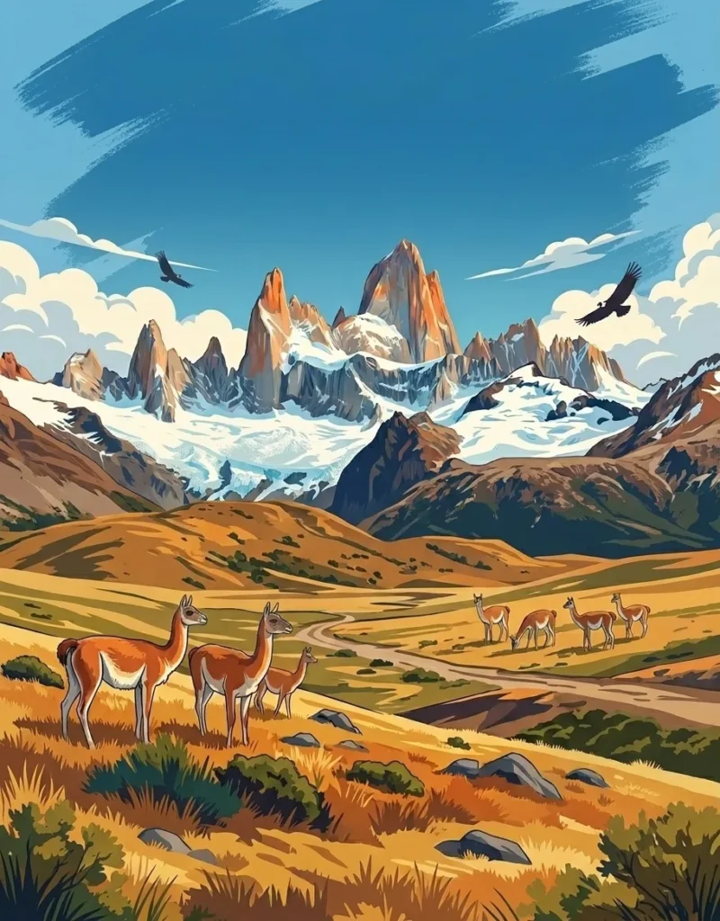 Paysages de Patagonie : le Livre de Coloriage