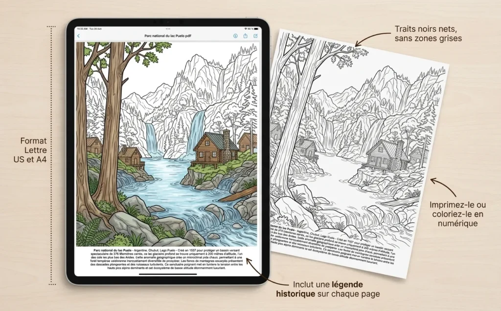 Paysages de Patagonie : le Livre de Coloriage, PDF illimité