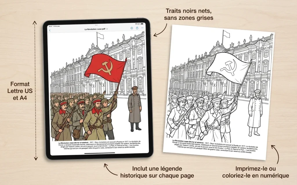Premiere Guerre Modiale : le Livre de Coloriage, PDF numérique