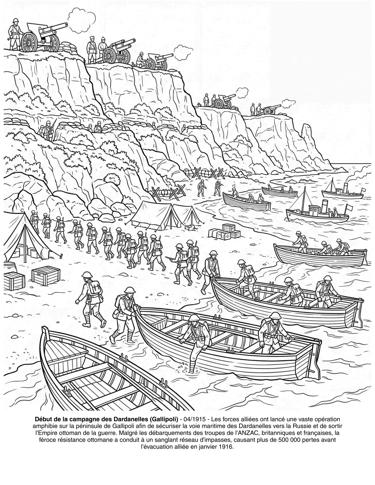 Premiere Guerre Modiale : le Livre de Coloriage