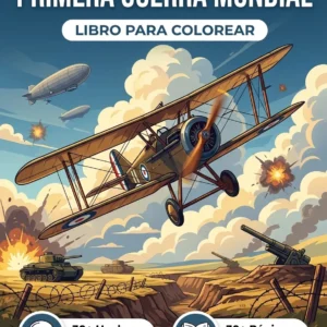 Portada del libro de colorear Primera Guera Mundial