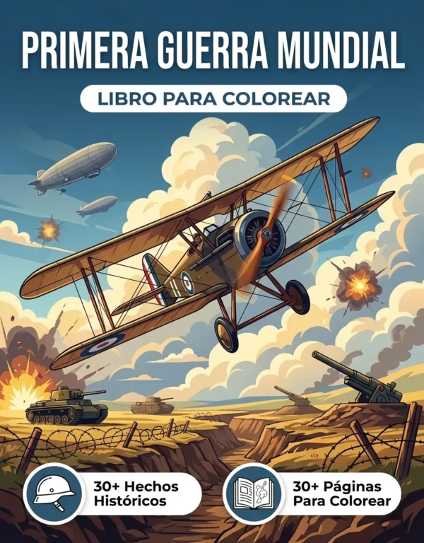 Portada del libro de colorear Primera Guera Mundial