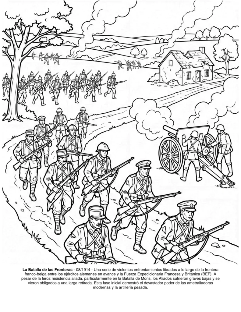 Primera Guera Mundial: el Libro de Colorear coloring page preview