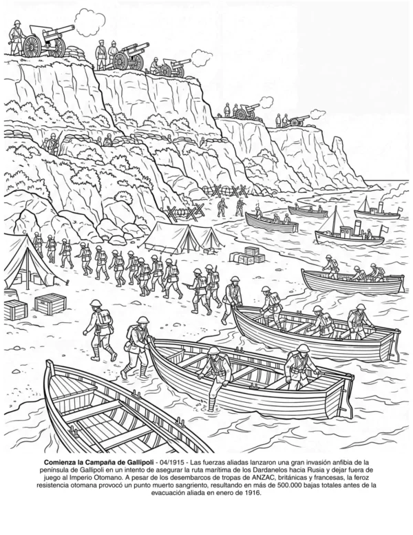 Pagina 19 del libro de colorear Primera Guera Mundial