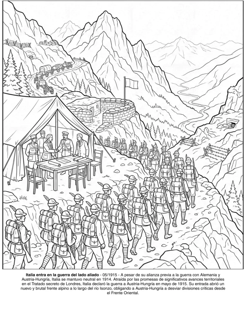 Primera Guera Mundial: el Libro de Colorear coloring page preview