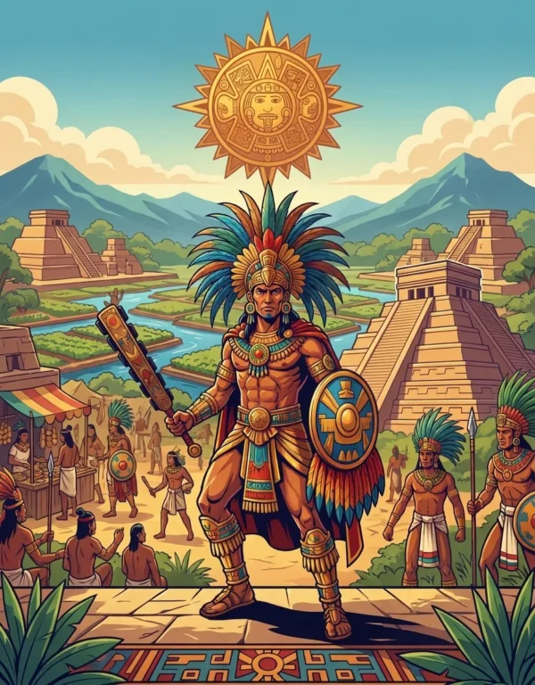 The Aztecs History — back cover (en) The Aztecs History coloring book back cover