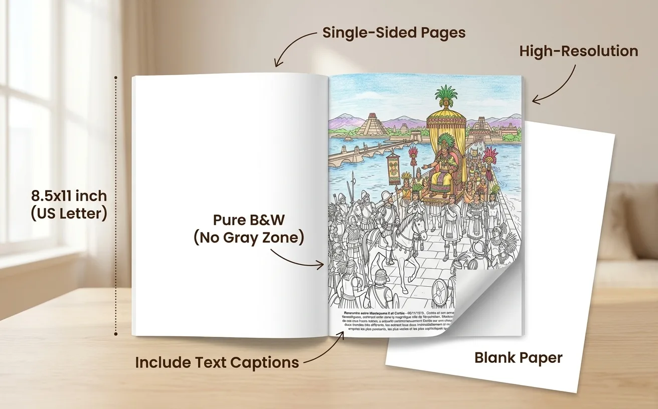The Aztecs History: the Coloring Book — Printed Paperback