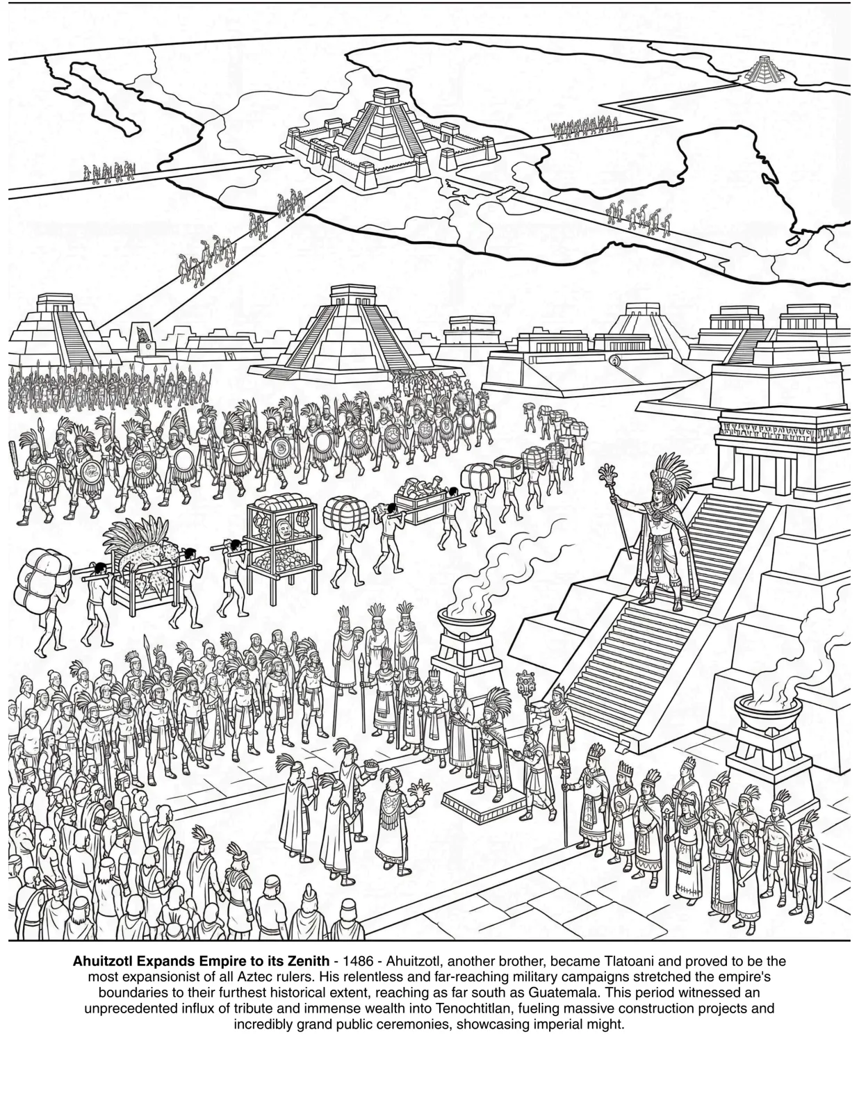 The Aztecs History: the Coloring Book