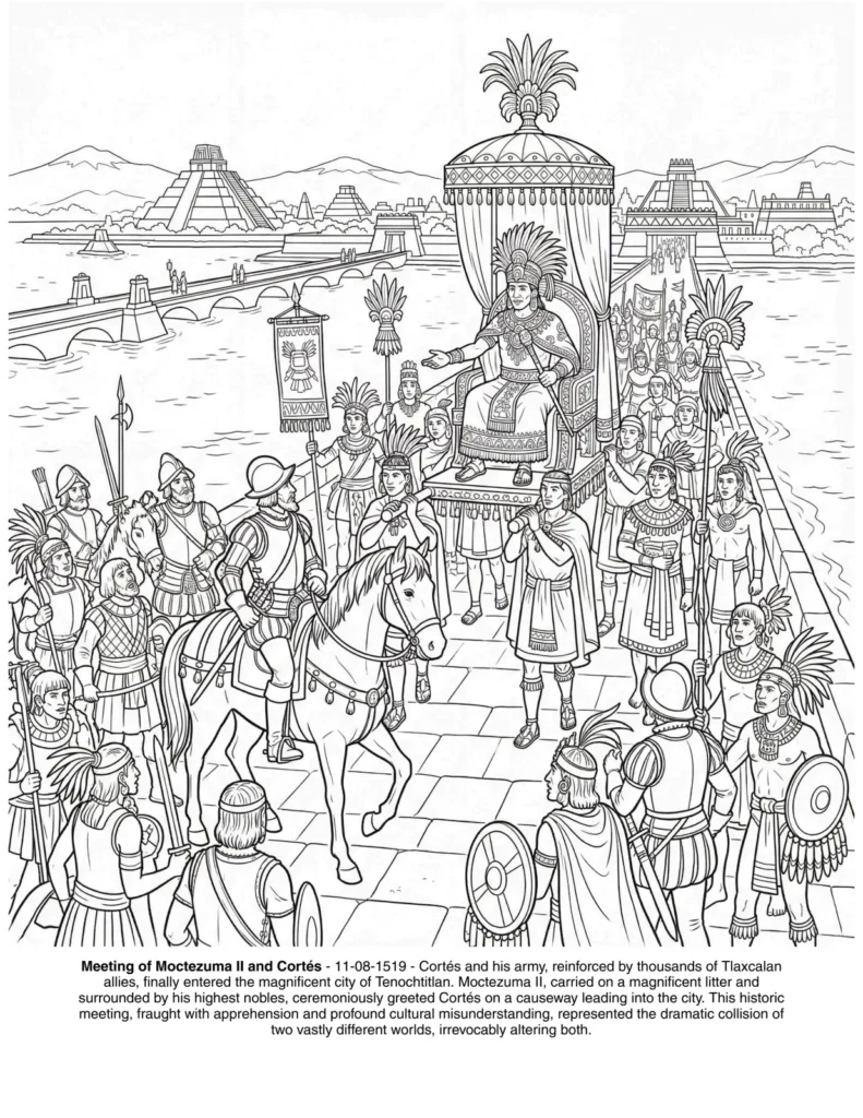 The Aztecs History: the Coloring Book coloring page preview