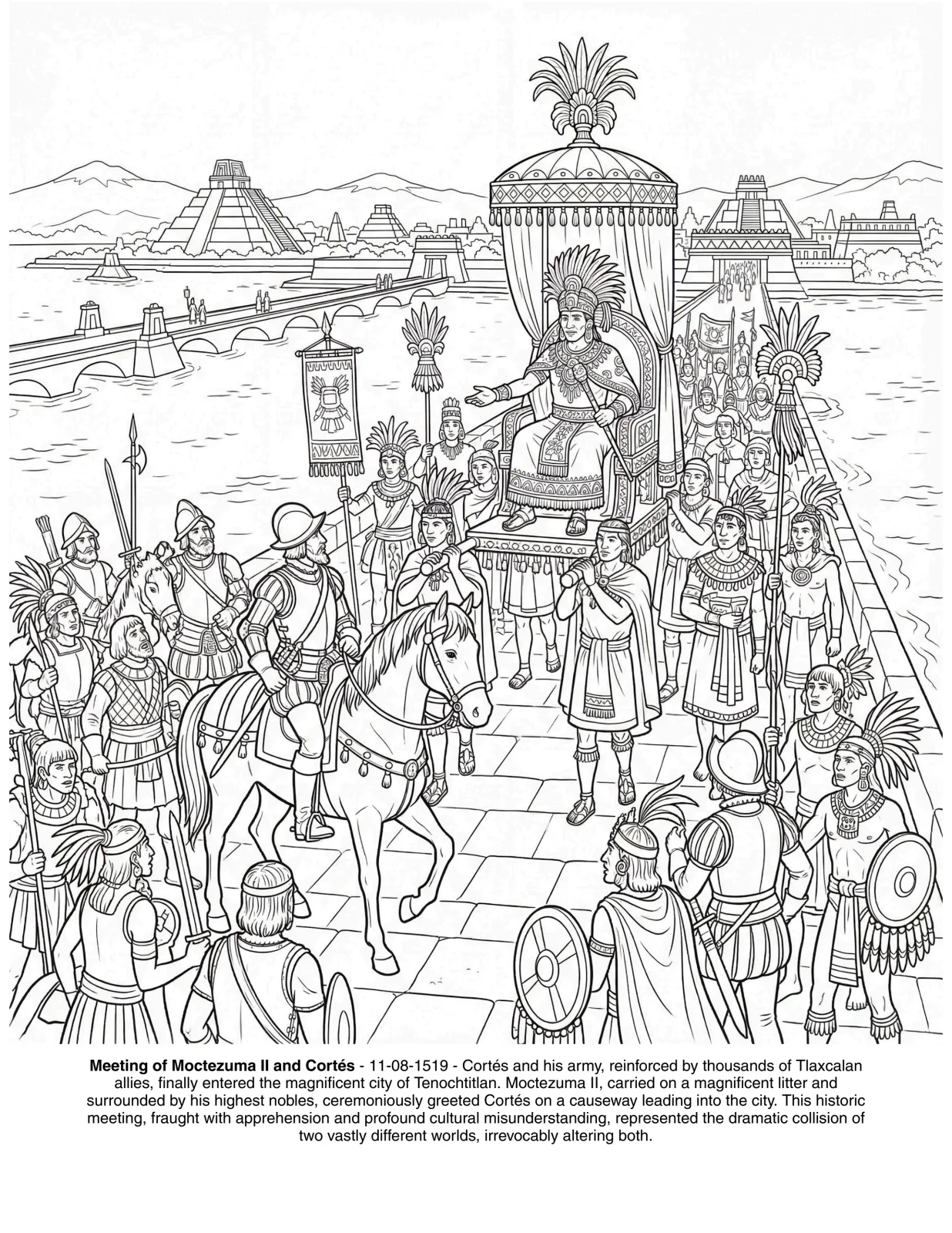 The Aztecs History: the Coloring Book
