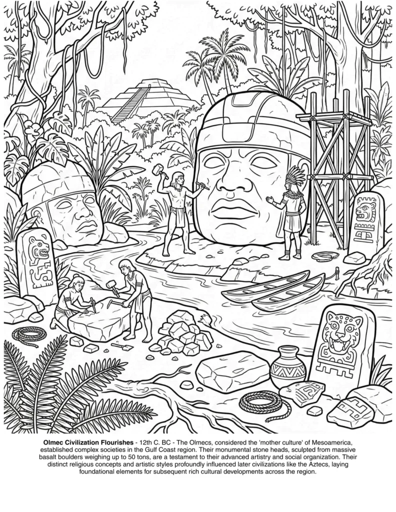 The Aztecs History: the Coloring Book coloring page preview
