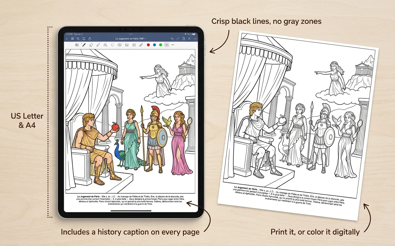 The Greek Mythology: the Coloring Book — Digital PDF