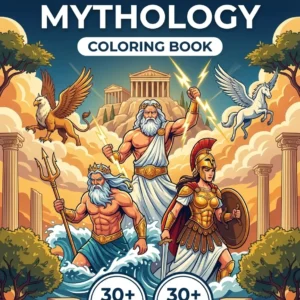 The Greek Mythology coloring book front cover