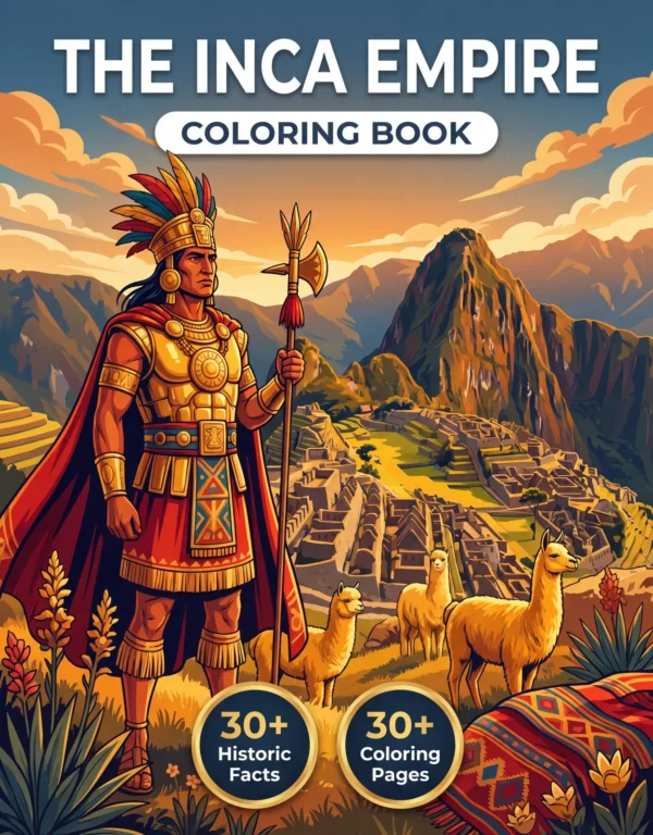 The Incas Empire coloring book front cover
