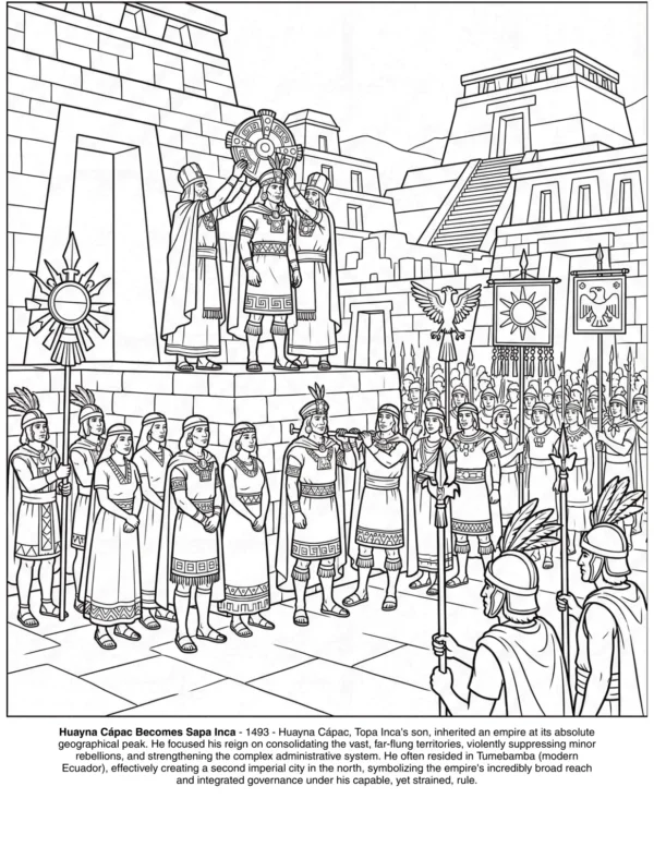 Page 20 of the The Incas Empire coloring book
