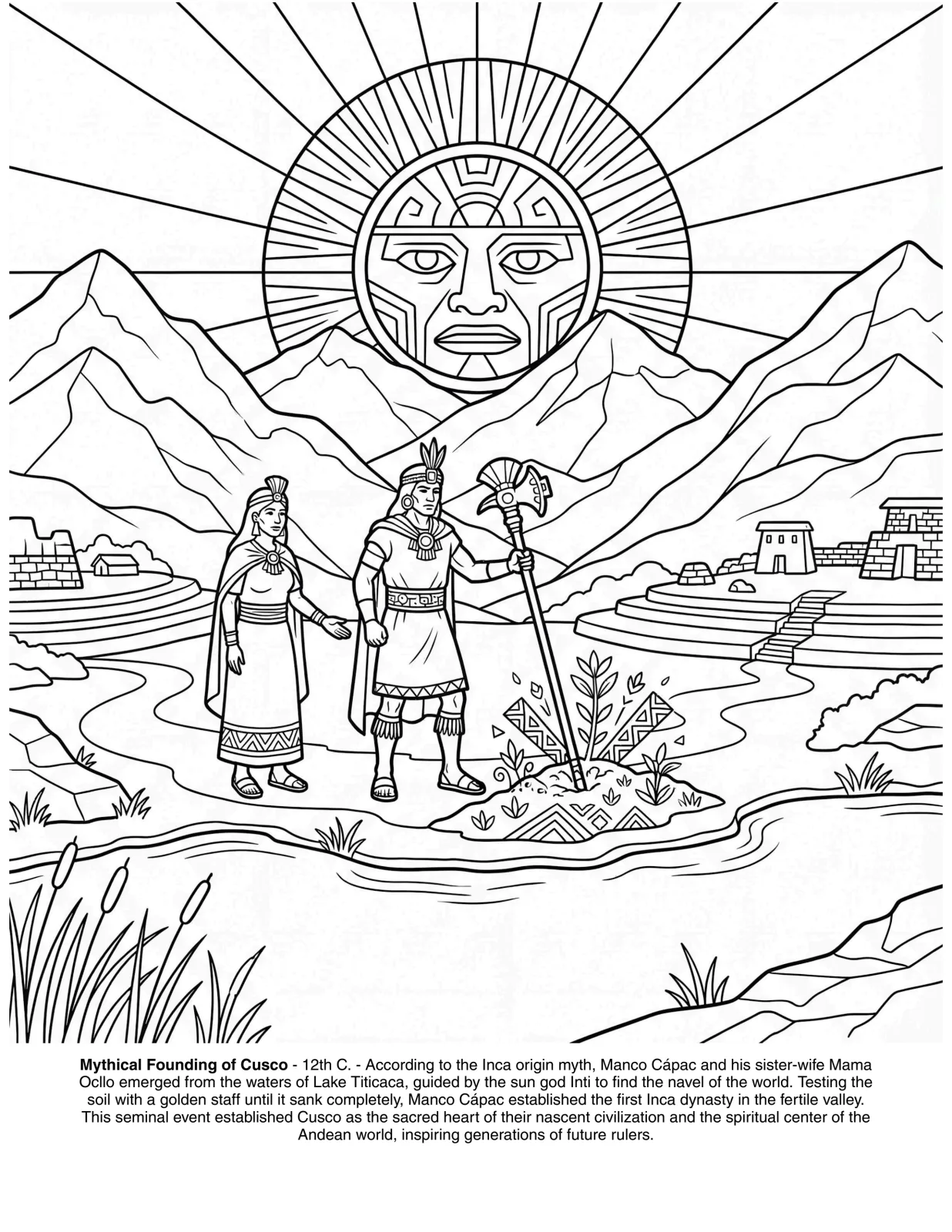The Incas Empire: the Coloring Book