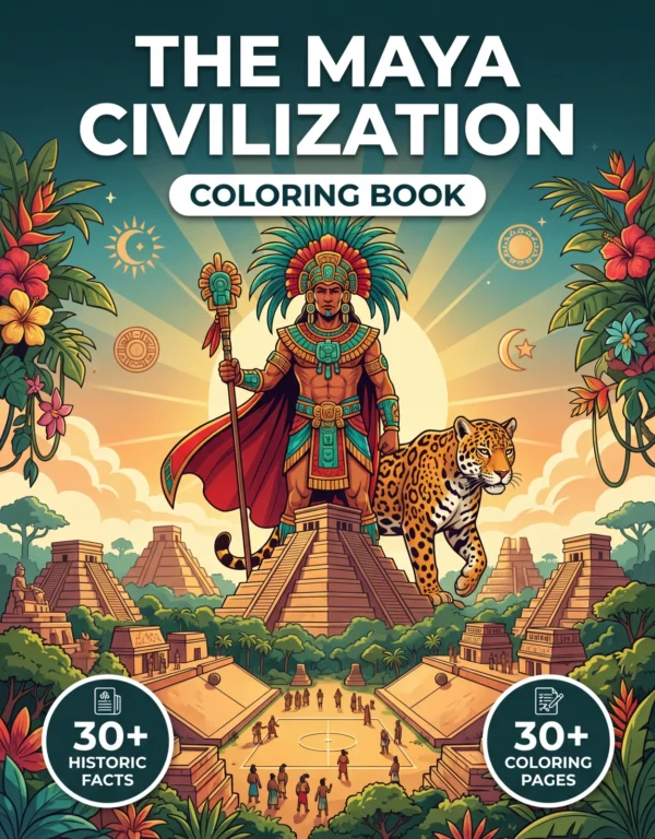The Maya Civilization coloring book front cover