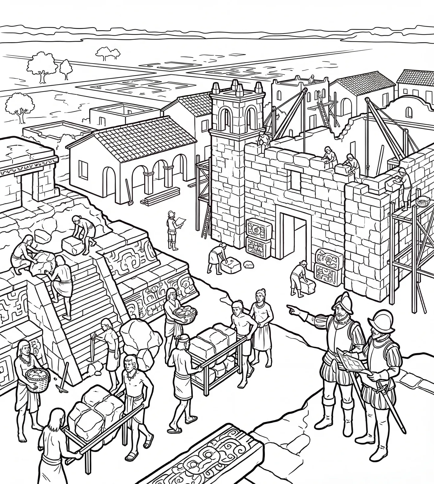Original Illustration — The Maya Civilization: the Coloring Book