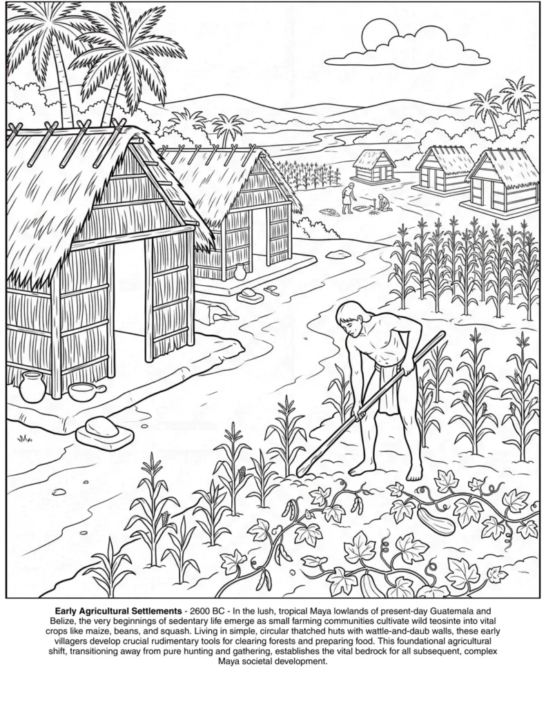 The Maya Civilization: the Coloring Book coloring page preview