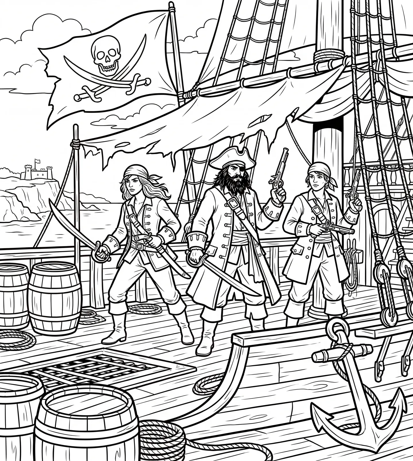 Original Illustration — The Pirates History: the Coloring Book