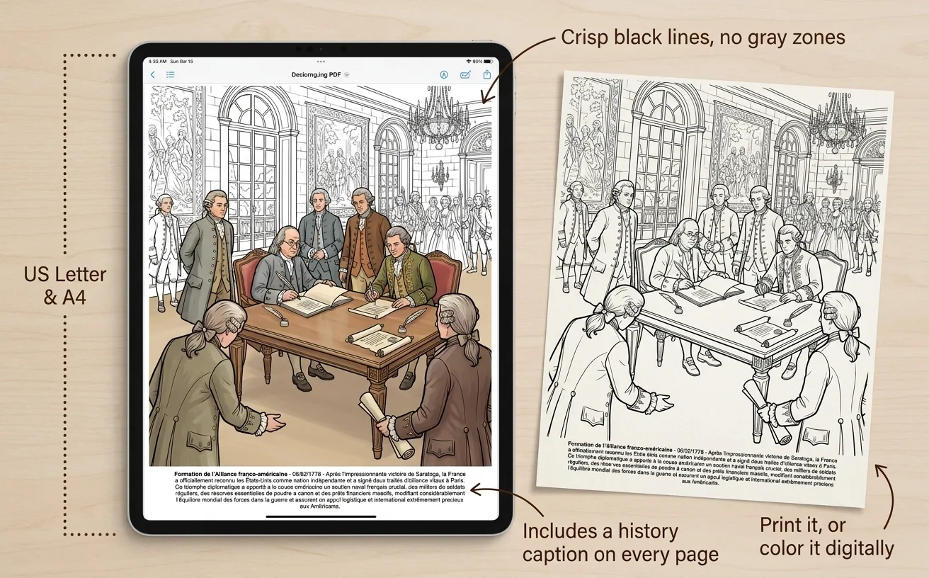 The Revolution War: the Coloring Book — Digital PDF