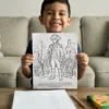 The Revolution War — person pdf page (en) A person colouring a printed page from the The Revolution War coloring book