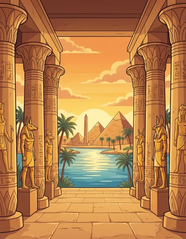 Quatrieme de couverture du livre de coloriage Toutankhamon