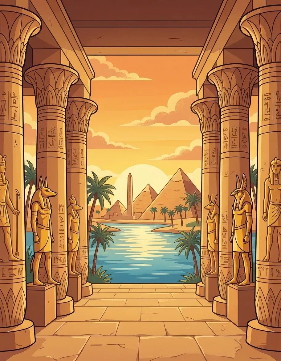 Toutankhamon: le Livre de Coloriage