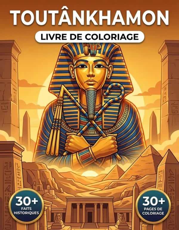 Couverture du livre de coloriage Toutankhamon