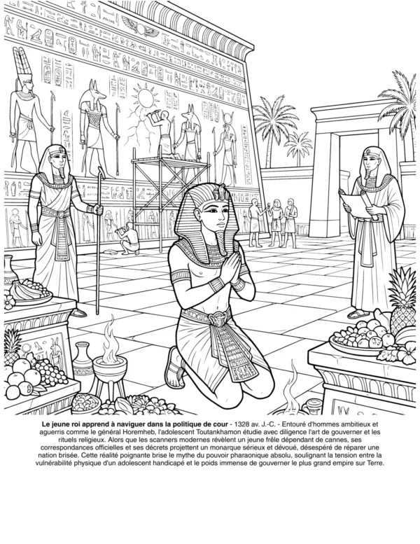 Page 20 du livre de coloriage Toutankhamon