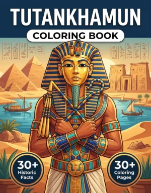 Tutankhamun coloring book front cover