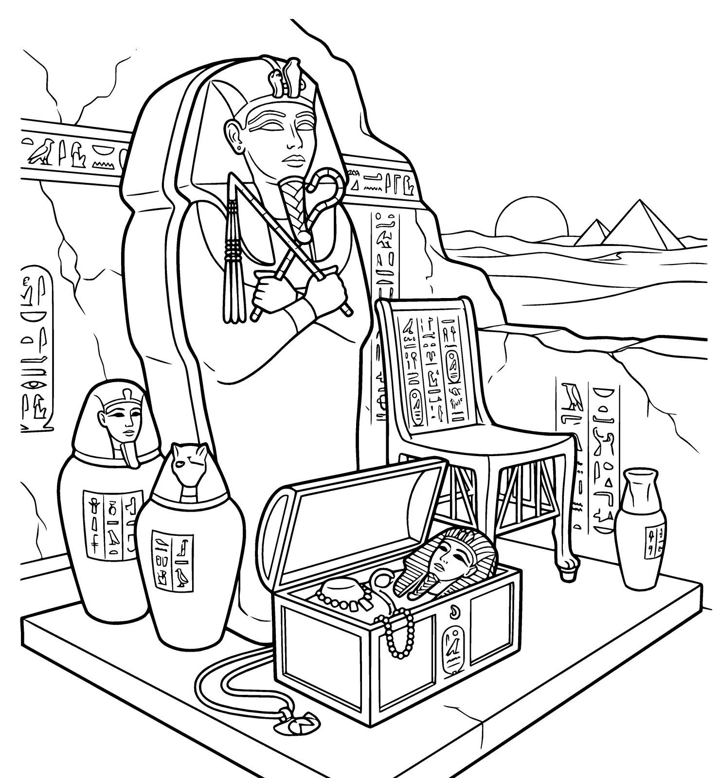Original Illustration — Tutankhamun: the Coloring Book