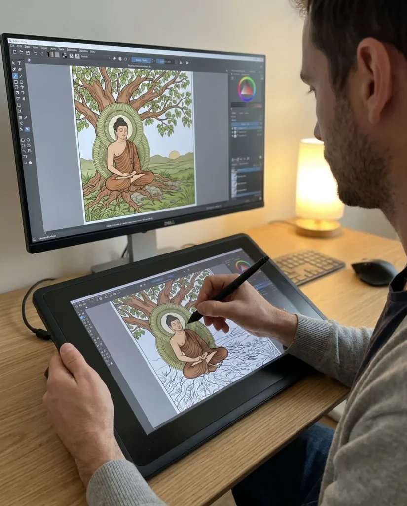 Gautama Bouddha: le Livre de Coloriage