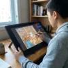 Una persona coloreando el libro de colorear Jesucristo en un iPad