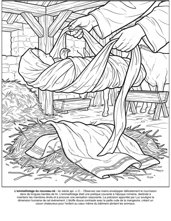 Page 13 du livre de coloriage L'Histoire de la Nativité de Noël