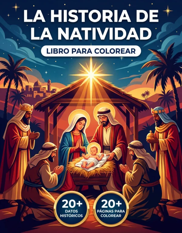 Portada del libro de colorear La Historia de la Natividad
