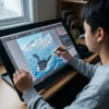 Una persona coloreando el libro de colorear Primera Guerra Mundial en un iPad